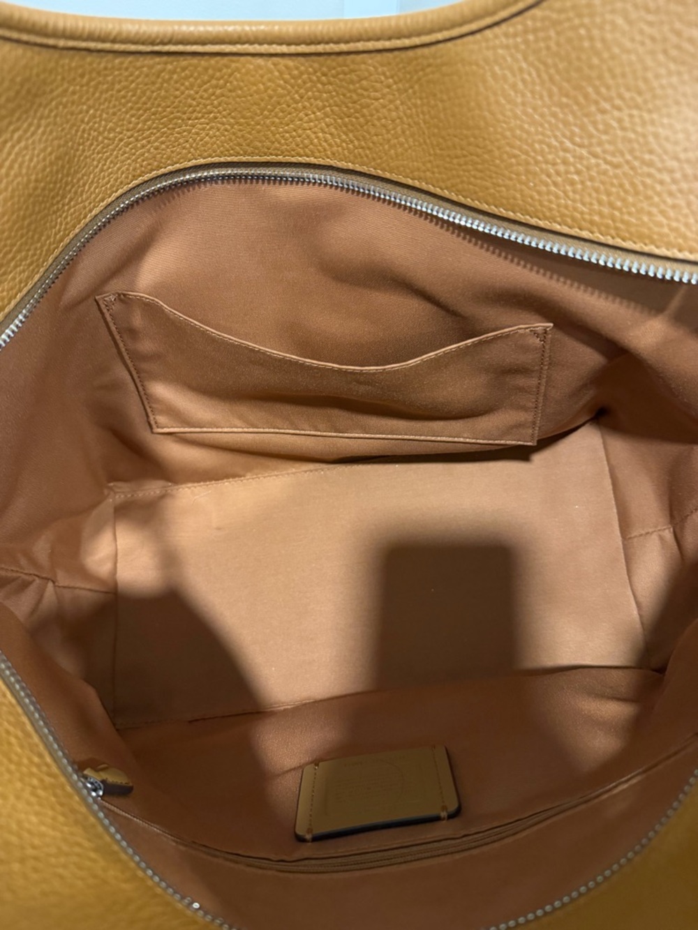 Coach Pebbled Leather Shoulder Bag in Caramel - Picture 5 of 6